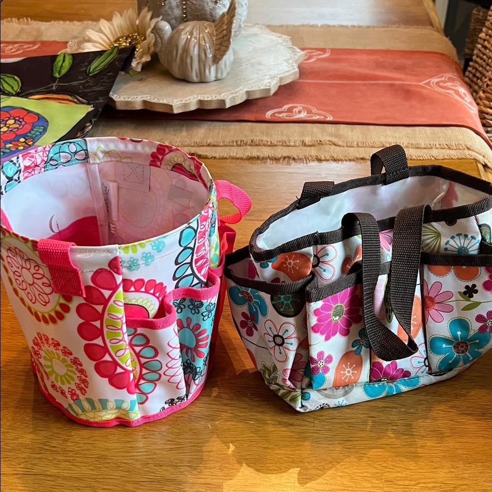 Thirty one Floral Tote and Bucket Bag Set organizing sewing kids arts crafts